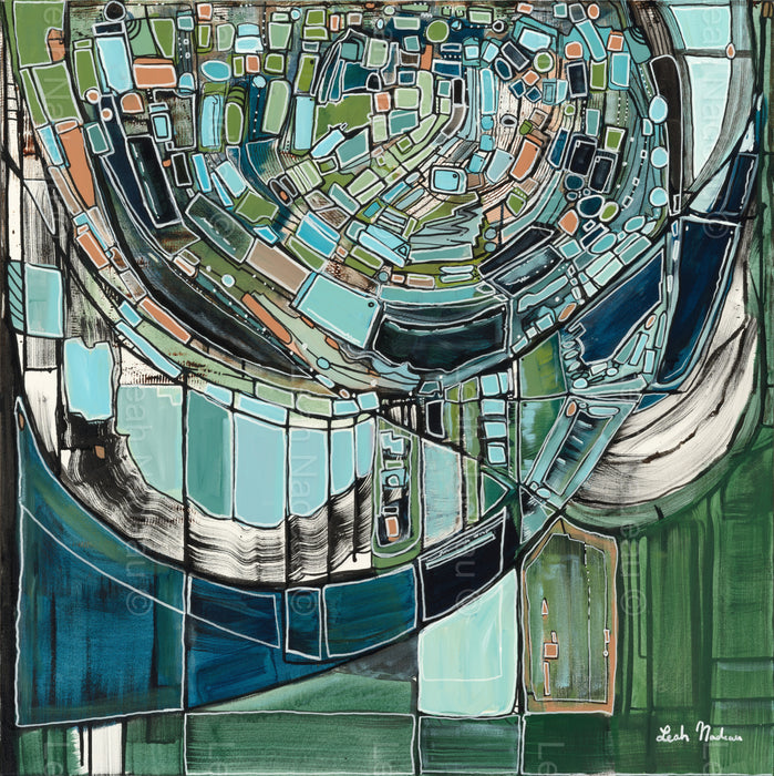 Evergreen Horizon Mid Century Modern Art Print