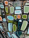 Evergreen Horizon Mid Century Modern Art Print Close Up