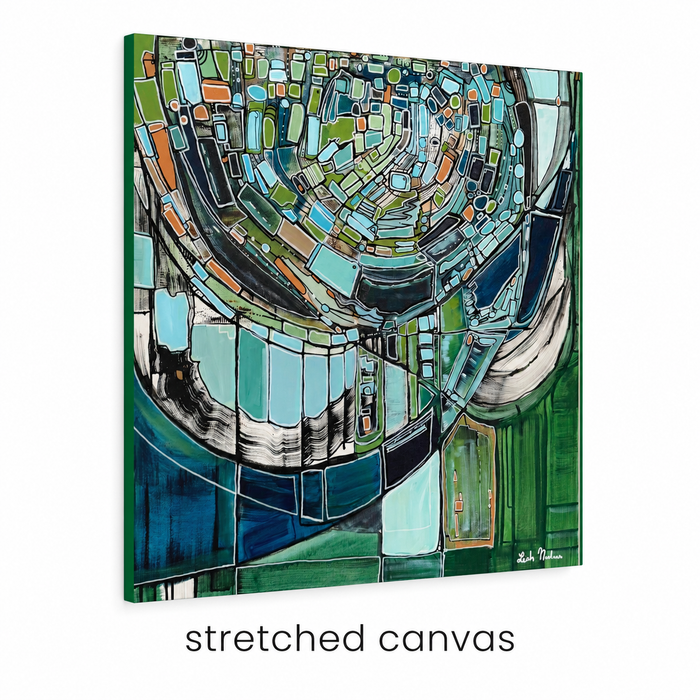 Leah Nadeau's Evergreen Horizon Fine Art Print Stretched Canvas Side View