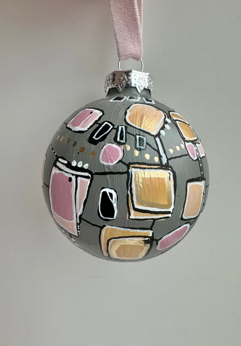 Glass Neutral and Gold ornament