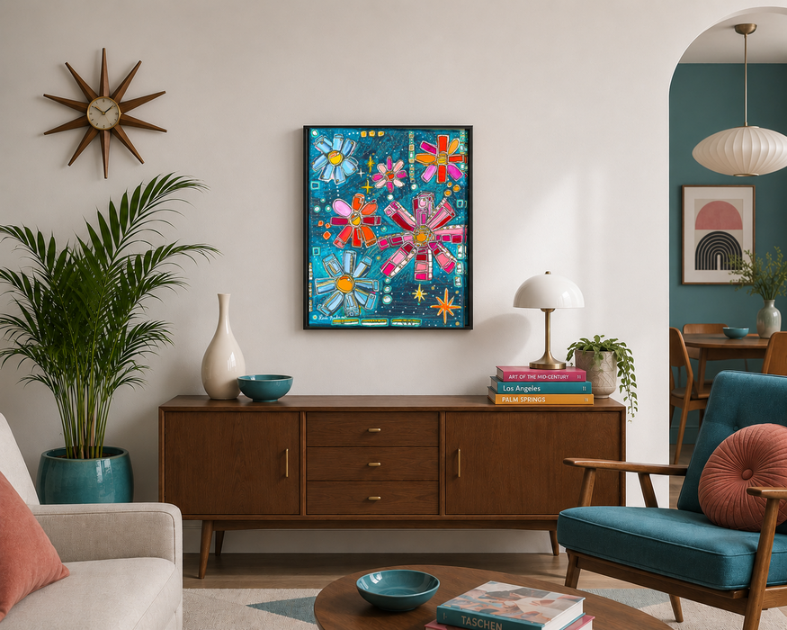 "Floral Galaxy" Fine Art Print- Canvas and Paper