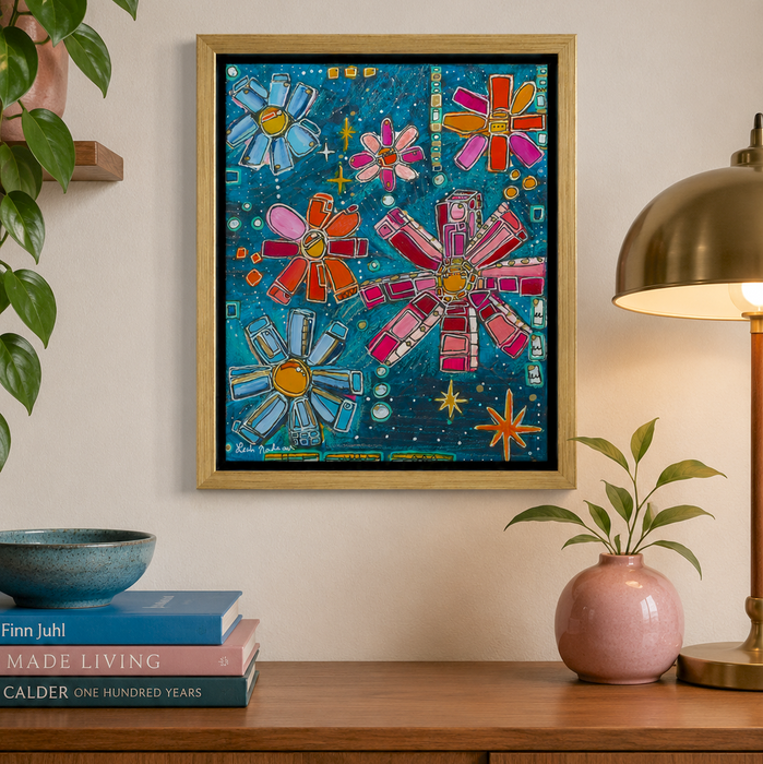 Floral Galaxy- Original Painting by Leah Nadeau
