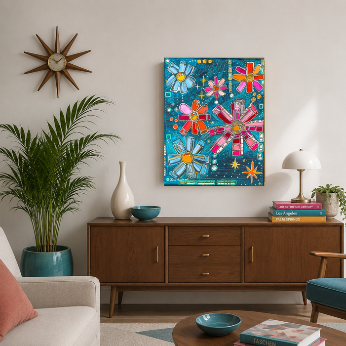 "Floral Galaxy" Fine Art Print- Canvas and Paper