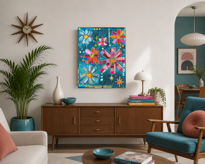 "Floral Galaxy" Fine Art Print- Canvas and Paper