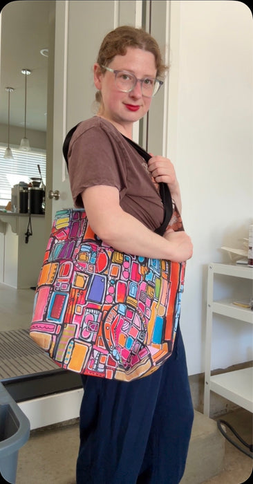 Pink Pony Club Colorful Abstract Tote Bag, Art-Inspired Shopping Bag, Eco-Friendly Carry All, Gift for Art Lovers, Beach Bag, Everyday Use