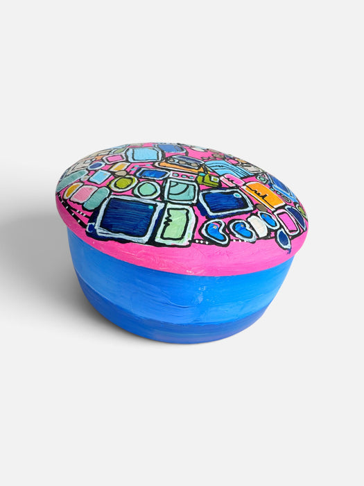 Pink Memory Vessel- original hand painted ceramic
