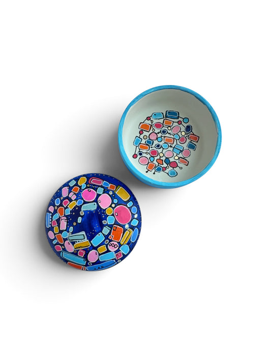 Blue Memory Vessel- Original Hand Painted Ceramic