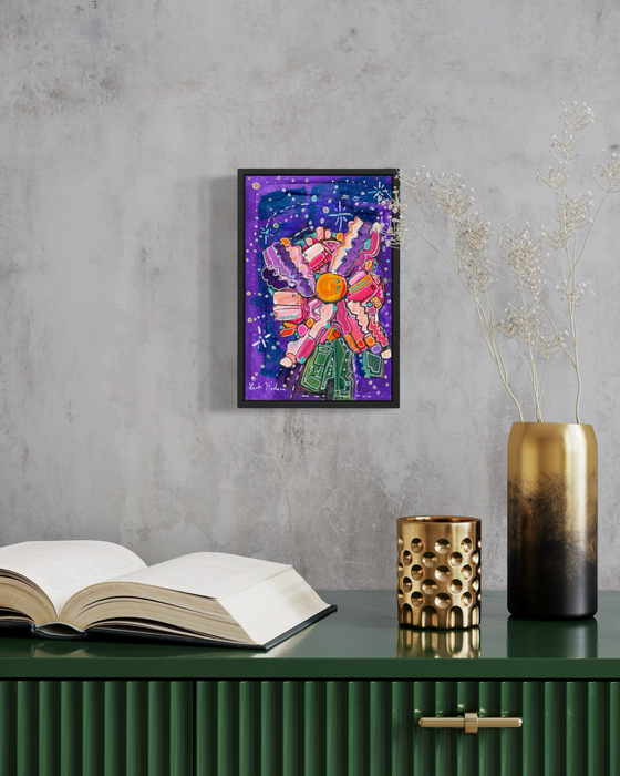 Space Floral- Original Painting by Leah Nadeau