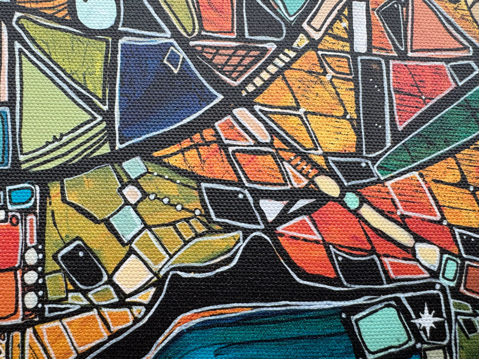 "Palm Canyon Golden Hour" Mid Century Modern Fine Art Print on Canvas | Atomic Age Art