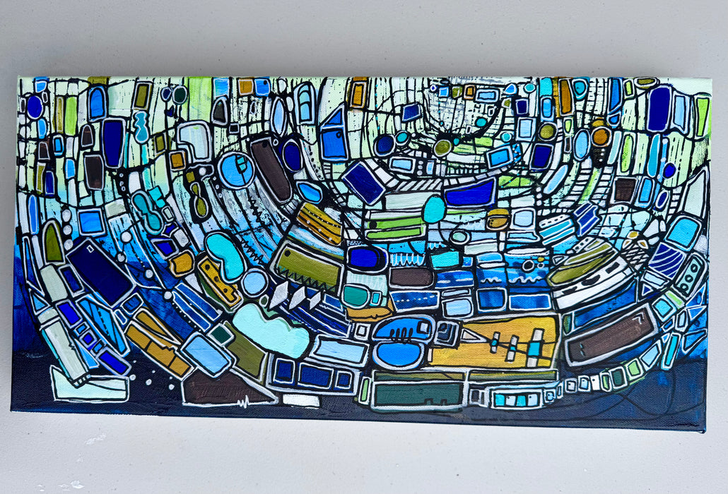 "Against The Current" Mid Century Modern Fine Art Print | Canvas and Paper Print | Atomic Art