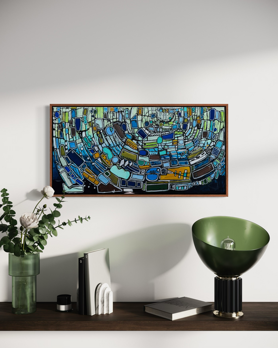 "Against The Current" Mid Century Modern Fine Art Print | Canvas and Paper Print | Atomic Art