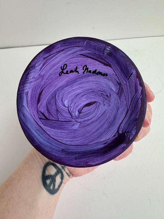 Purple Neon Hand-painted Round Ceramic Box