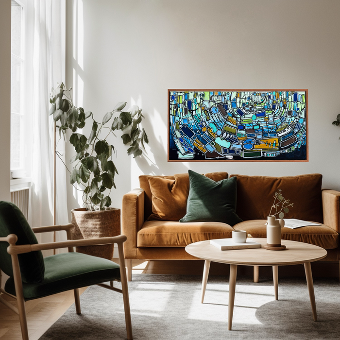 "Against The Current" Mid Century Modern Fine Art Print | Canvas and Paper Print | Atomic Art