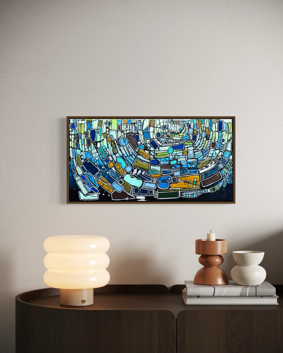 "Against The Current" Mid Century Modern Fine Art Print | Canvas and Paper Print | Atomic Art
