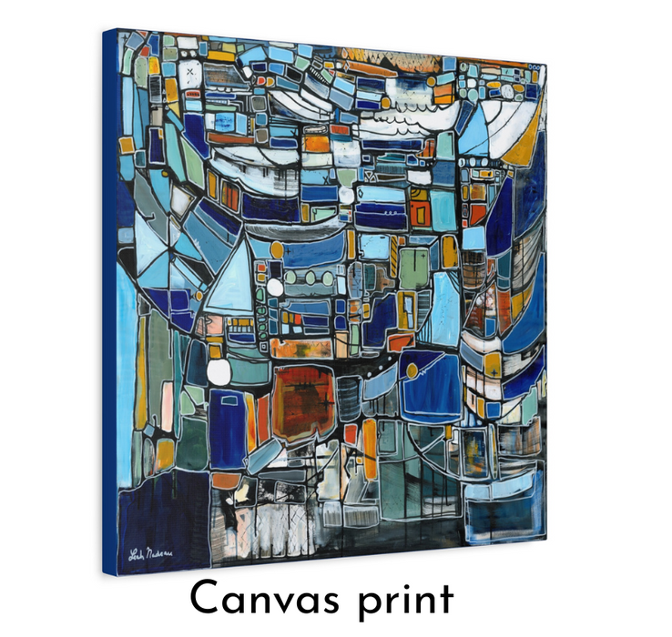 Mid_Century_Modern_BLue Orange_Abstract_Leah_NadeauPortland_Oregon