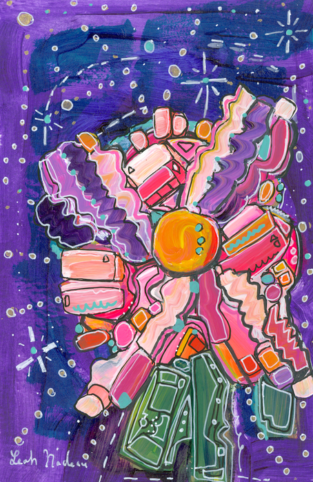 Space Floral- Original Painting by Leah Nadeau