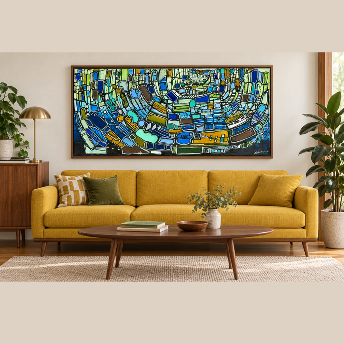 "Against The Current" Mid Century Modern Fine Art Print | Canvas and Paper Print | Atomic Art