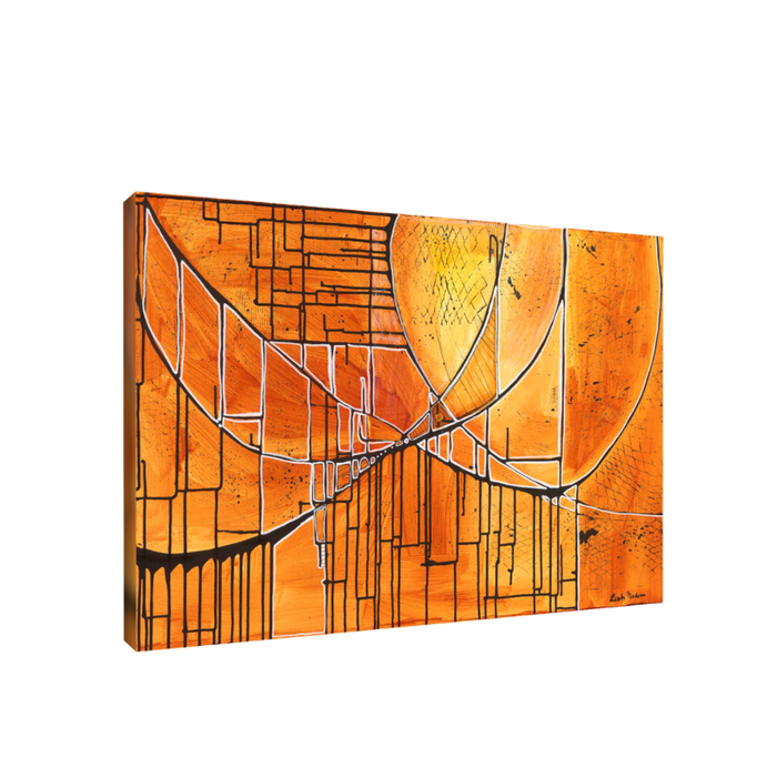 "Constructing the Golden Gate Bridge" Fine Art Print | Abstract Golden Gate Bridge Art