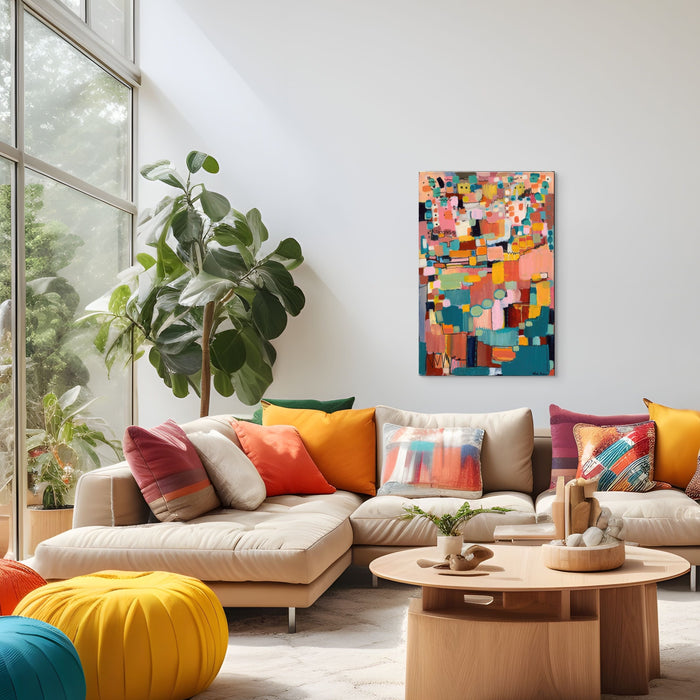 "Sunset Fiesta" Fine Art Print by Leah Nadeau | Geometric Abstract Wall Art