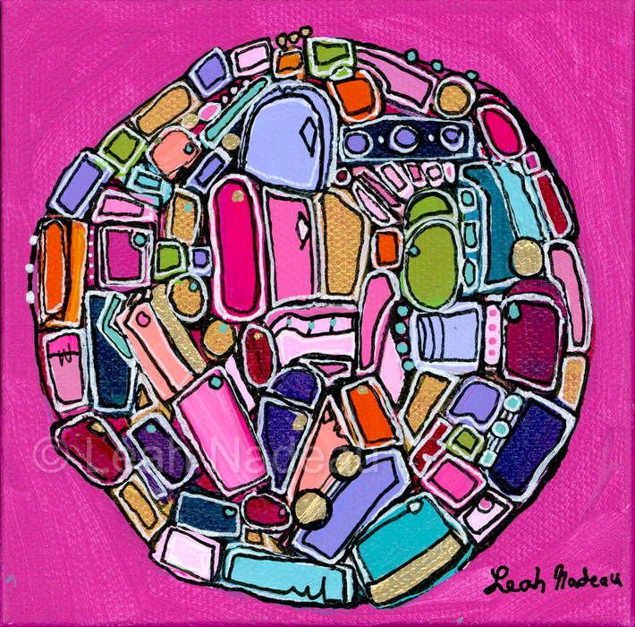 Hot Magenta- Original Painting by Leah Nadeau